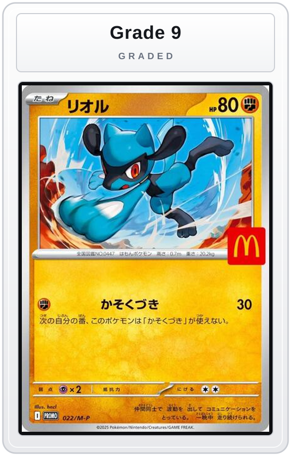 Graded - Riolu - 022/M-P — Grade 9 graded overlay