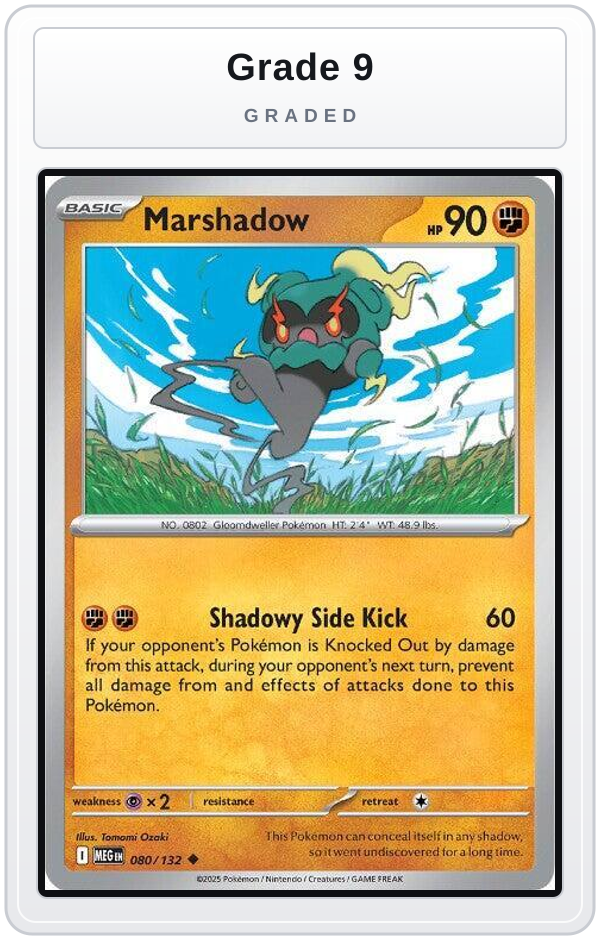 Graded - Marshadow - 080/132 — Grade 9 graded overlay