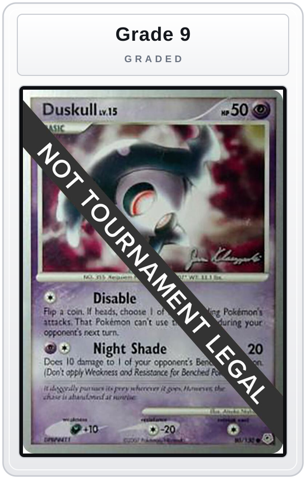 Graded - Duskull - 2008 (Jason Klaczynski) — Grade 9 graded overlay