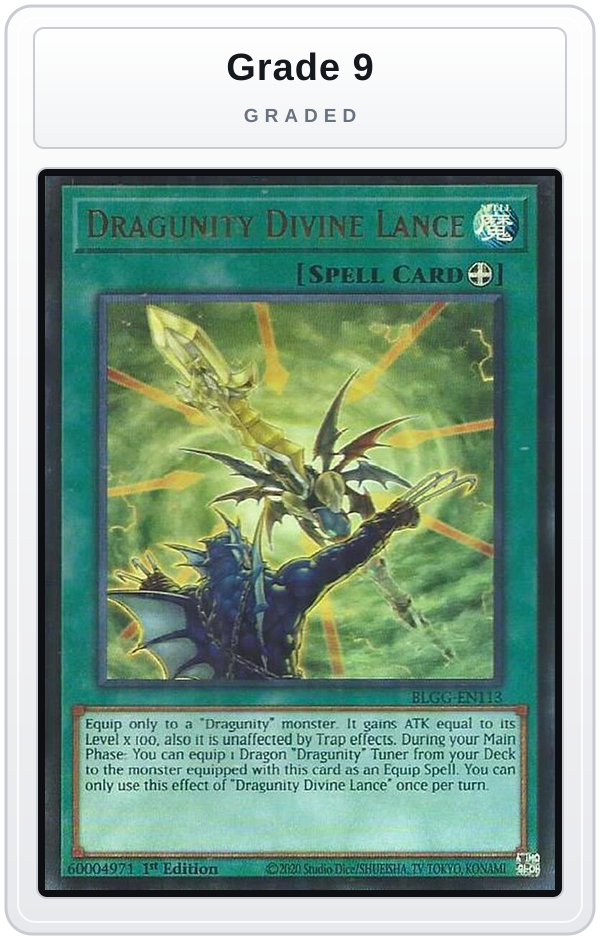 Graded - Dragunity Divine Lance — Grade 9 graded overlay