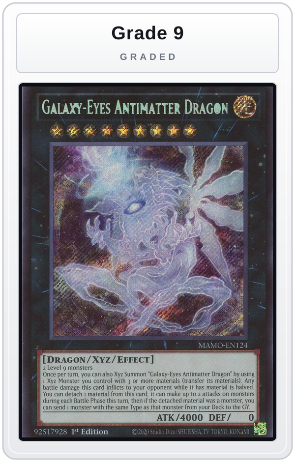 Graded - Galaxy-Eyes Antimatter Dragon — Grade 9 graded overlay