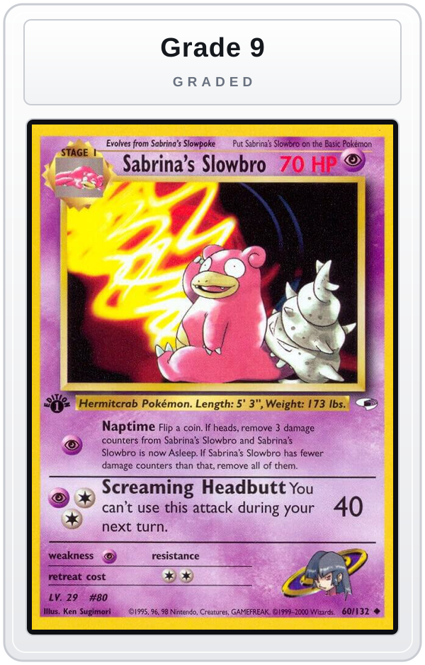 Graded - Sabrina's Slowbro — Grade 9 graded overlay