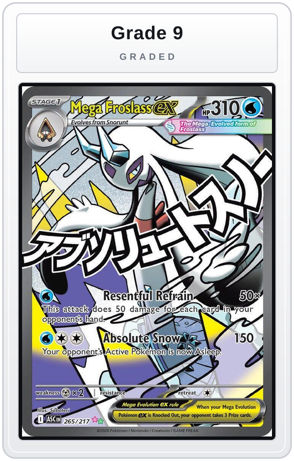 Graded - Mega Froslass ex - 265/217 — Grade 9 graded overlay