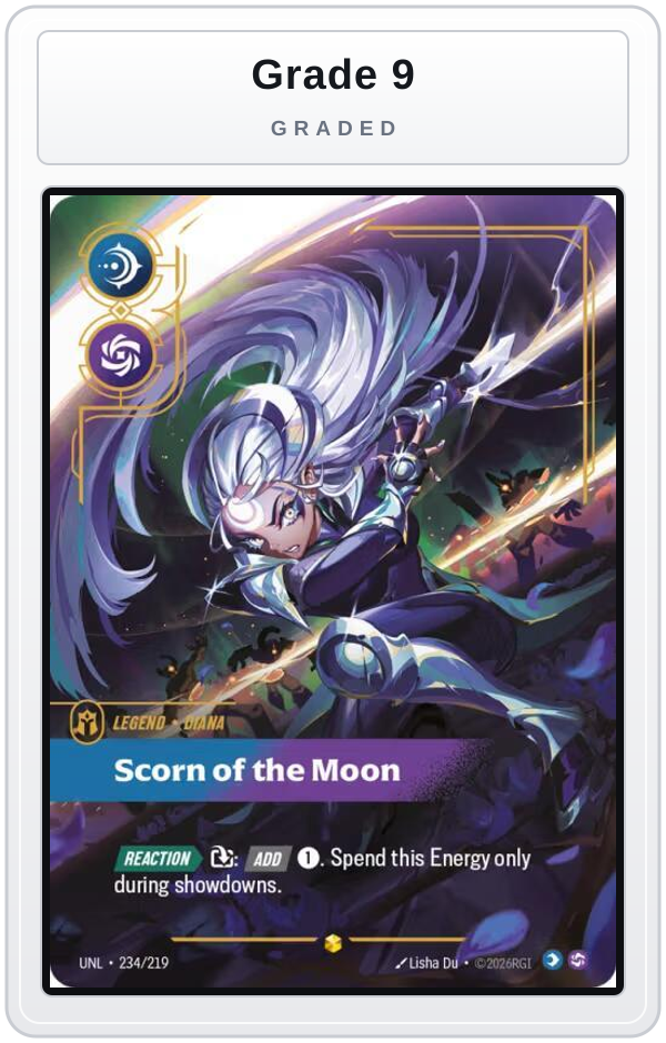 Graded - Diana - Scorn of the Moon (Overnumbered) — Grade 9 graded overlay