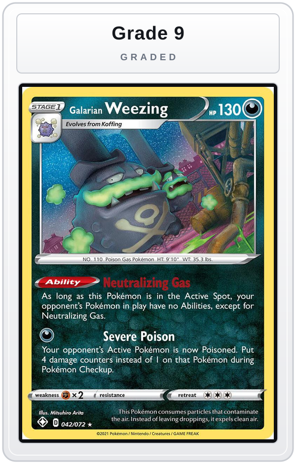 Graded - Galarian Weezing — Grade 9 graded overlay