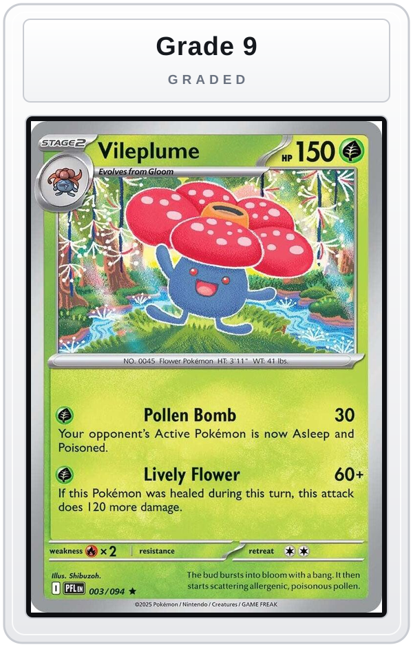 Graded - Vileplume — Grade 9 graded overlay