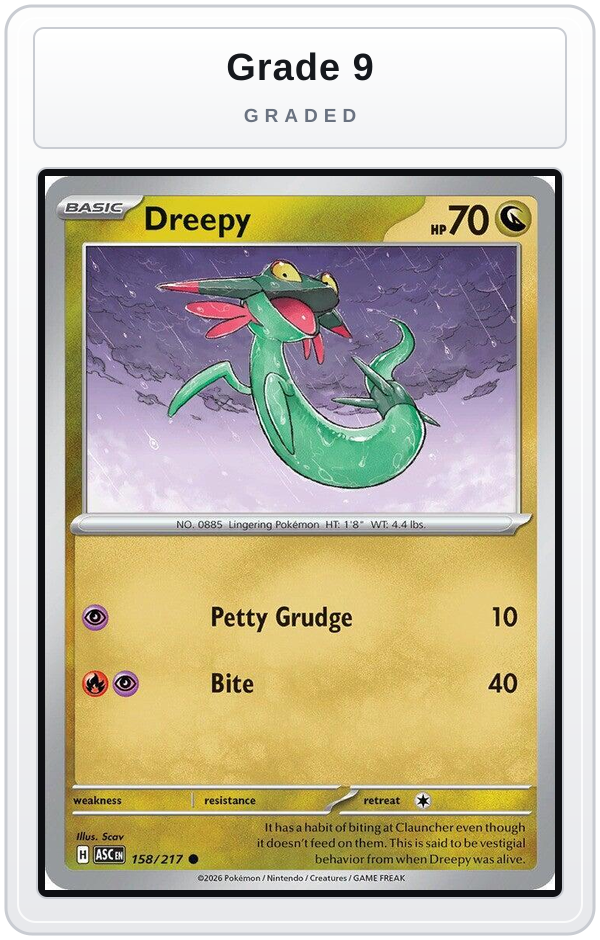 Graded - Dreepy - 158/217 — Grade 9 graded overlay