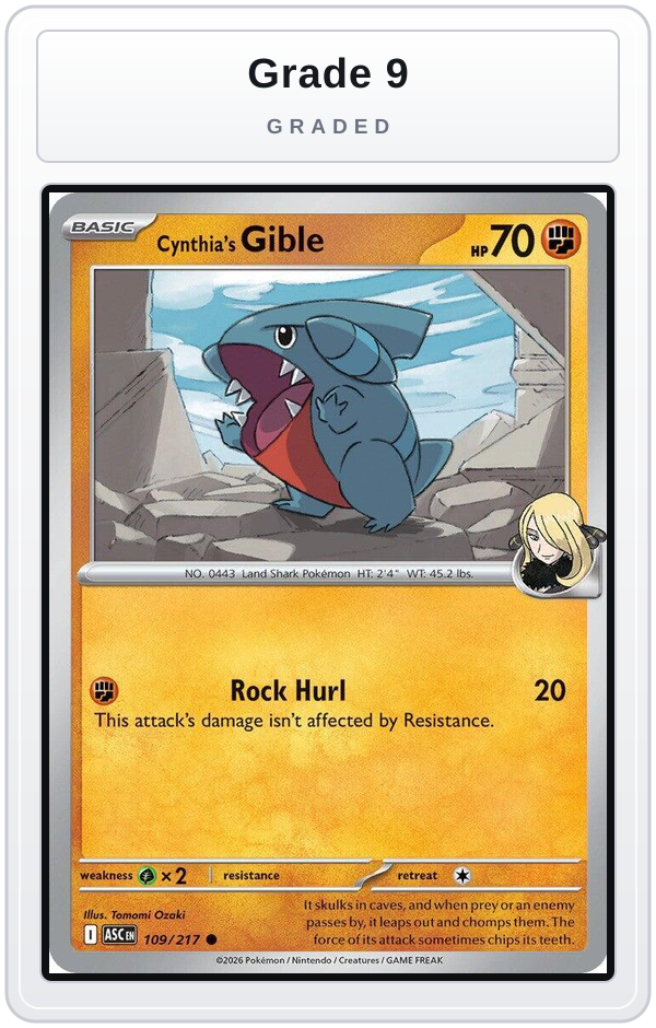 Graded - Cynthia's Gible — Grade 9 graded overlay