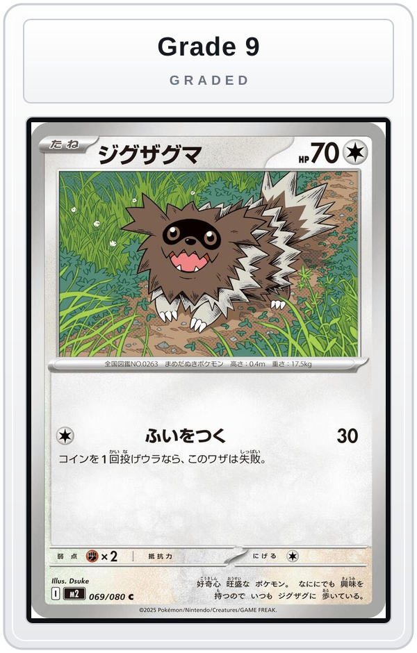 Graded - Zigzagoon — Grade 9 graded overlay
