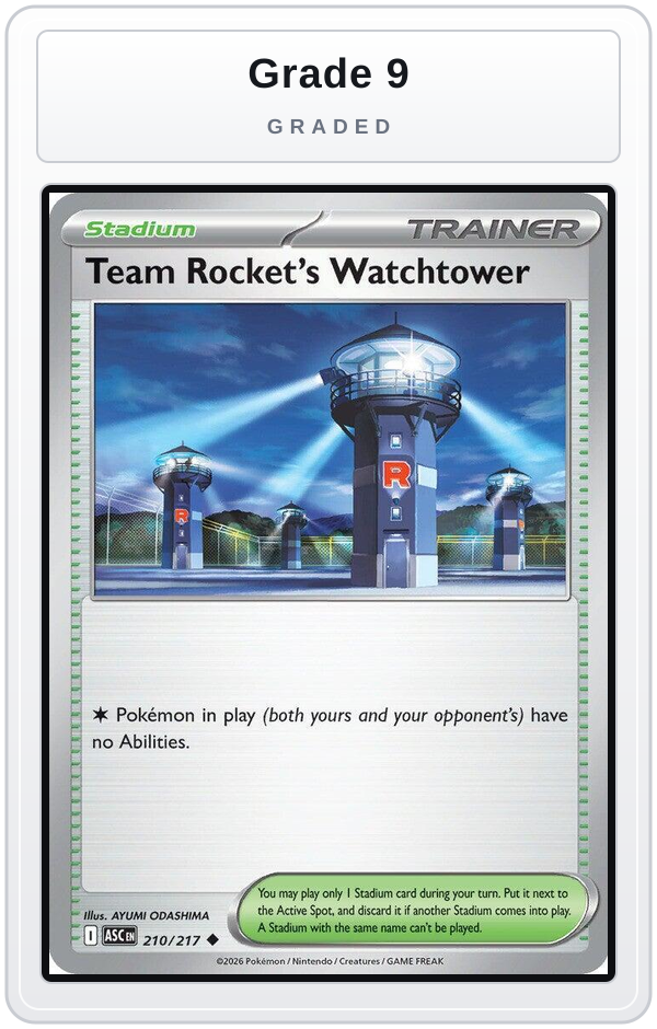 Graded - Team Rocket's Watchtower — Grade 9 graded overlay