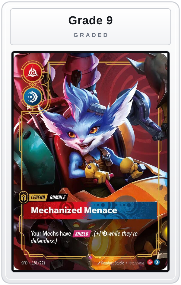Graded - Rumble - Mechanized Menace — Grade 9 graded overlay