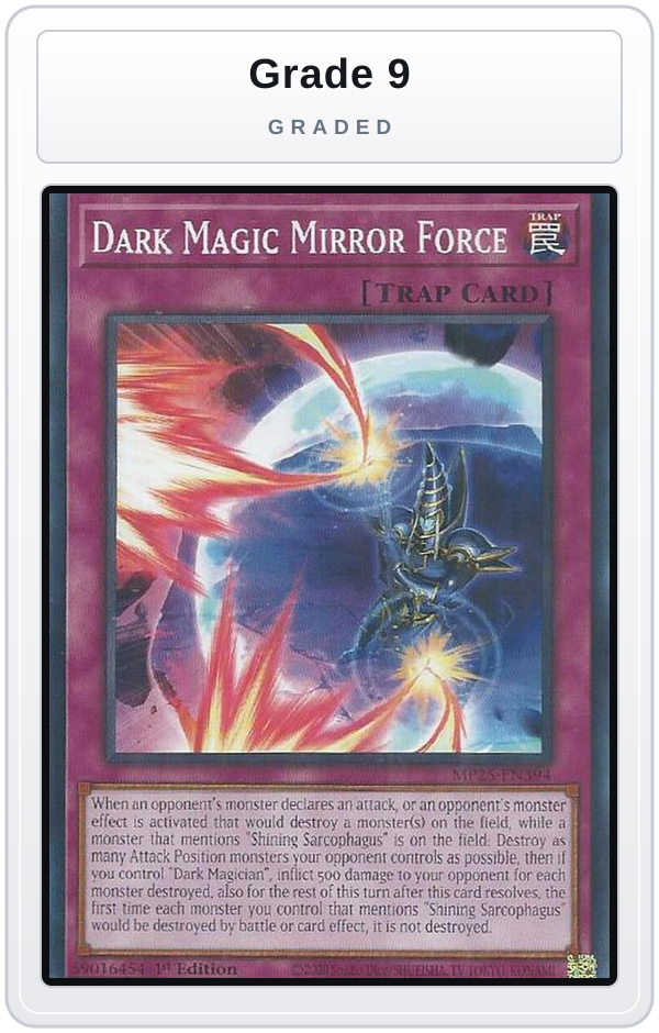 Graded - Dark Magic Mirror Force — Grade 9 graded overlay