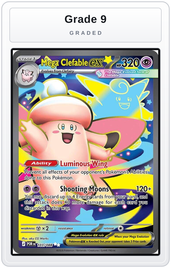Graded - Mega Clefable ex - 103/088 — Grade 9 graded overlay