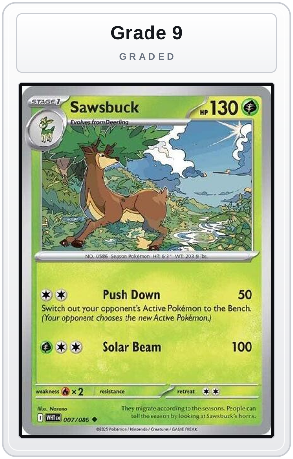 Graded - Sawsbuck — Grade 9 graded overlay