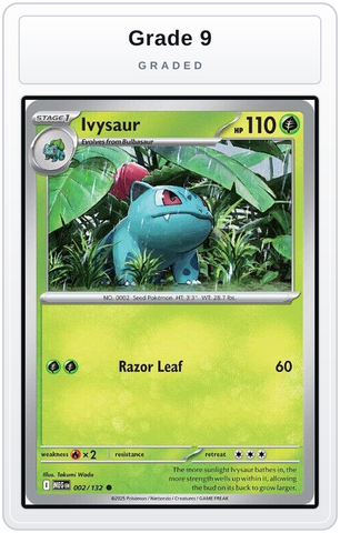 Graded - Ivysaur - 002/132 — Grade 9 graded overlay