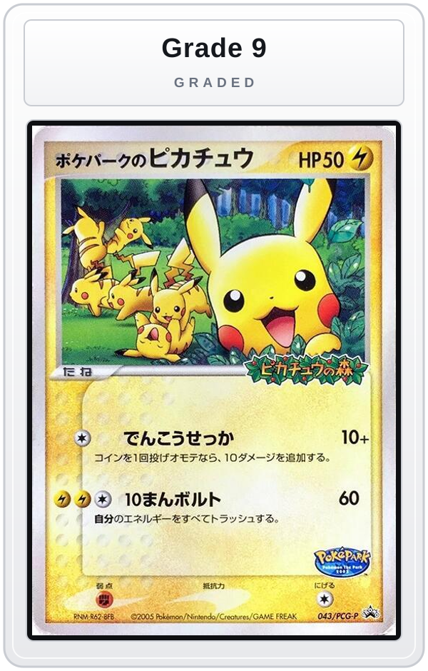 Graded - PokePark's Pikachu - 043/PCG-P — Grade 9 graded overlay