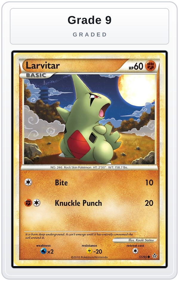Graded - Larvitar (51) — Grade 9 graded overlay