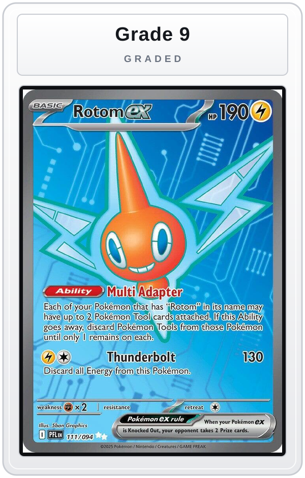 Graded - Rotom ex - 111/094 — Grade 9 graded overlay