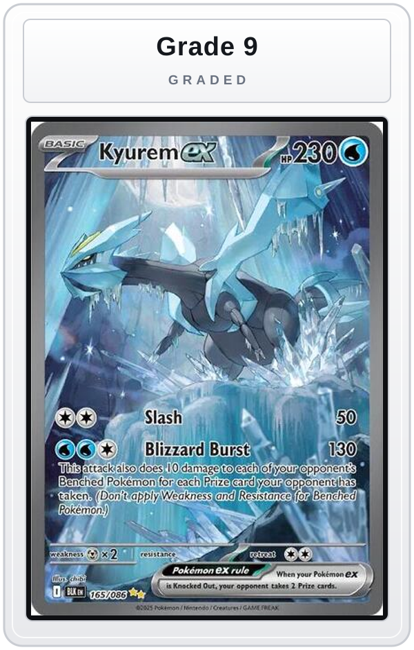 Graded - Kyurem ex - 165/086 — Grade 9 graded overlay