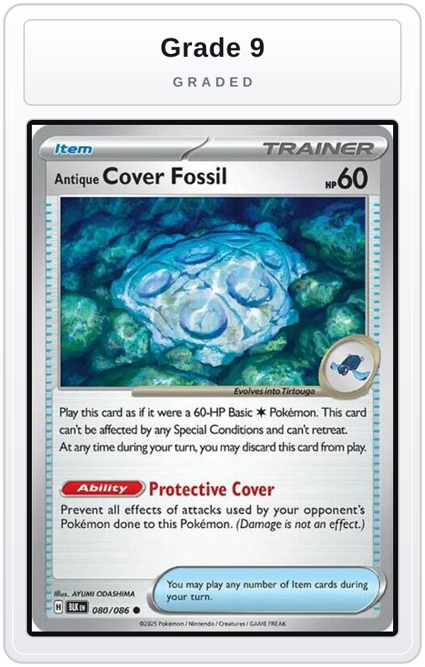Graded - Antique Cover Fossil — Grade 9 graded overlay