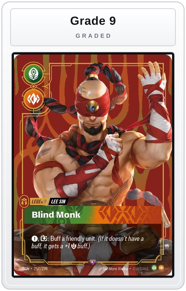 Graded - Lee Sin, Blind Monk — Grade 9 graded overlay