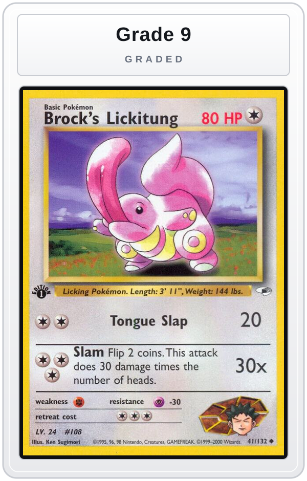 Graded - Brock's Lickitung — Grade 9 graded overlay