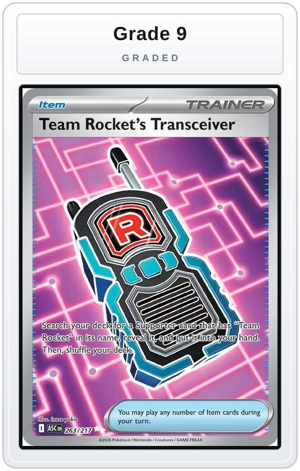 Graded - Team Rocket's Transceiver - 263/217 — Grade 9 graded overlay