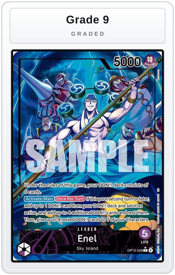 Graded - Enel (OP15-058) (Alternate Art) — Grade 9 graded overlay