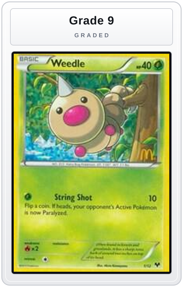 Graded - Weedle - 1/12 — Grade 9 graded overlay