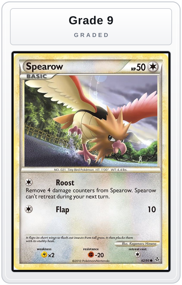 Graded - Spearow — Grade 9 graded overlay