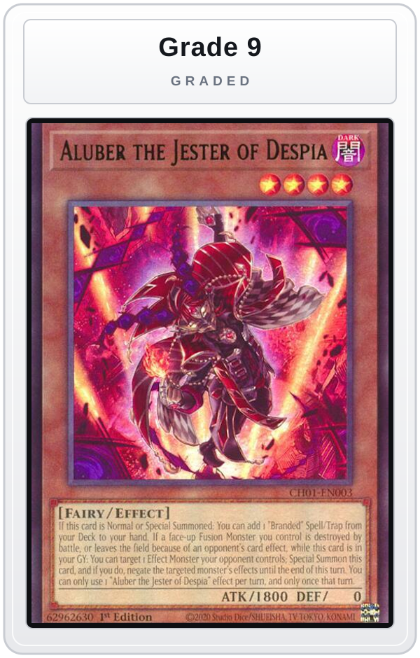 Graded - Aluber the Jester of Despia — Grade 9 graded overlay