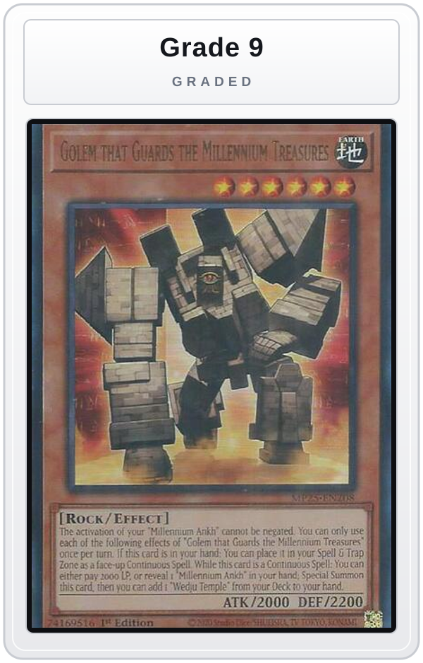Graded - Golem that Guards the Millennium Treasures — Grade 9 graded overlay
