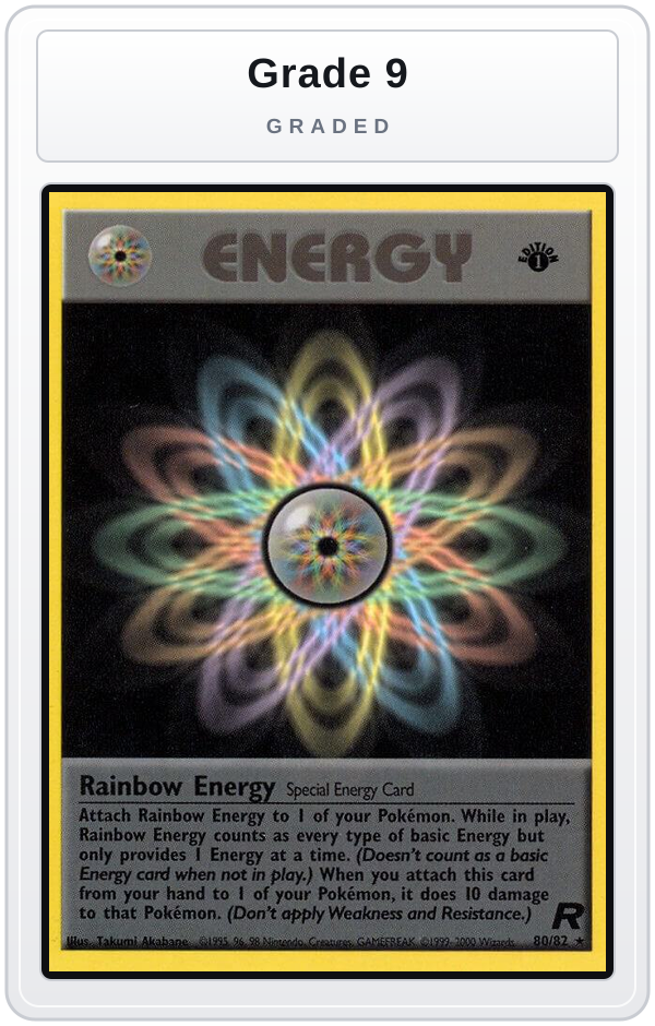Graded - Rainbow Energy (80) — Grade 9 graded overlay