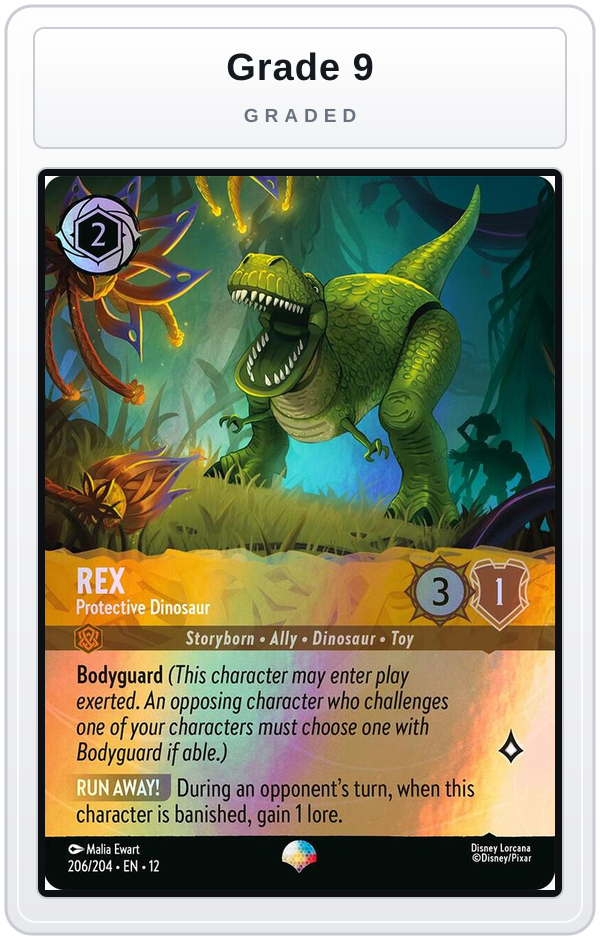 Graded - Rex - Protective Dinosaur (Epic) — Grade 9 graded overlay
