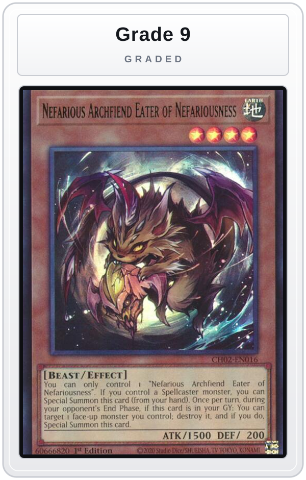Graded - Nefarious Archfiend Eater of Nefariousness — Grade 9 graded overlay