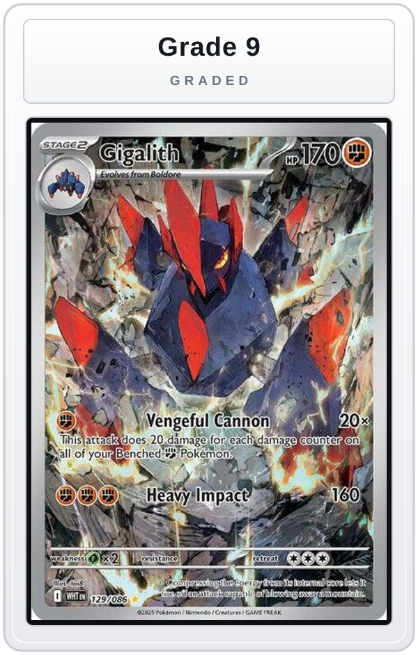Graded - Gigalith - 129/086 — Grade 9 graded overlay