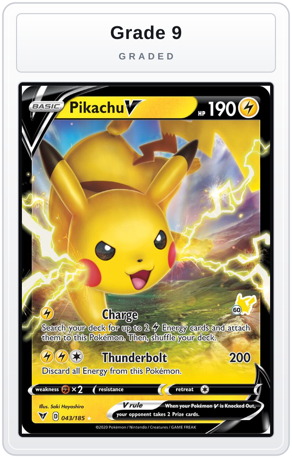 Graded - Pikachu V - 043/185 (