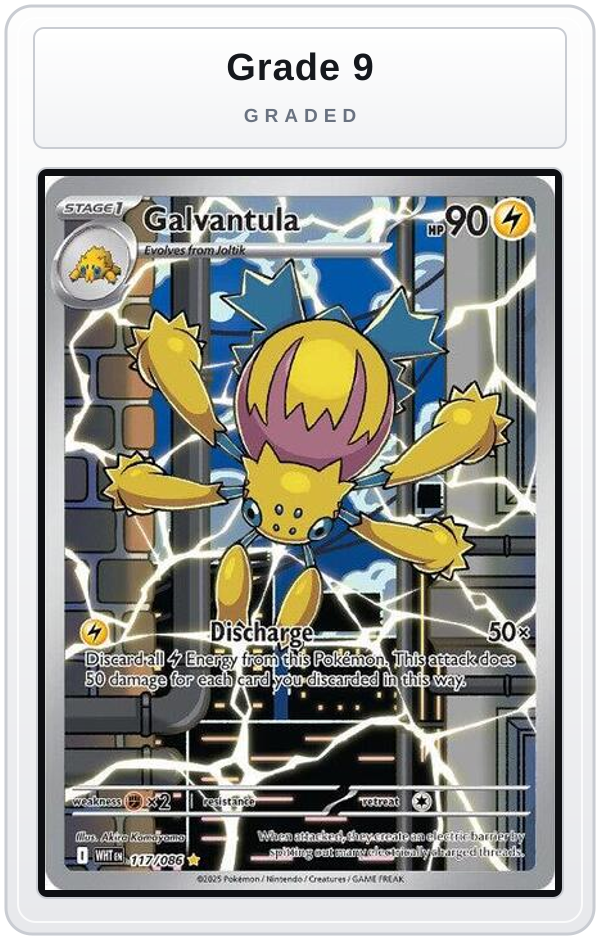 Graded - Galvantula - 117/086 — Grade 9 graded overlay