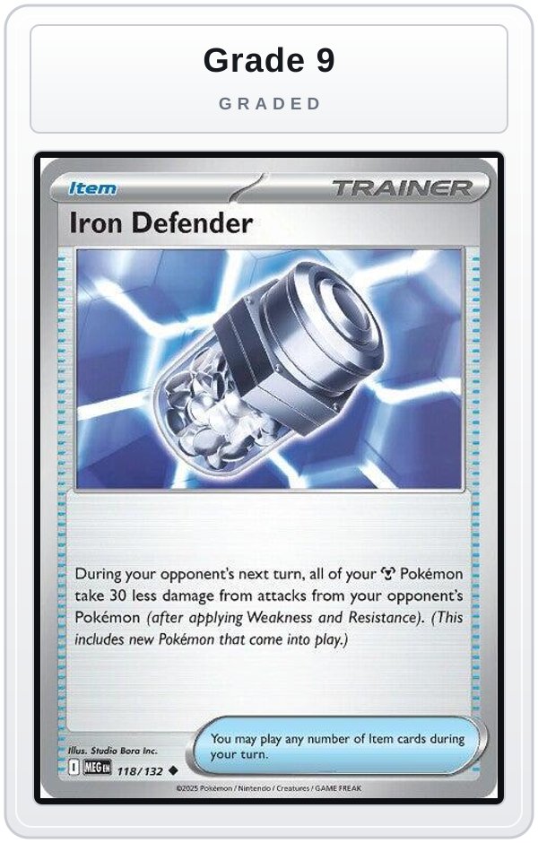 Graded - Iron Defender — Grade 9 graded overlay