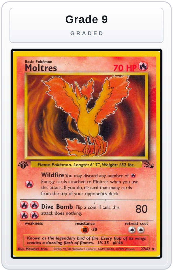 Graded - Moltres (27) — Grade 9 graded overlay