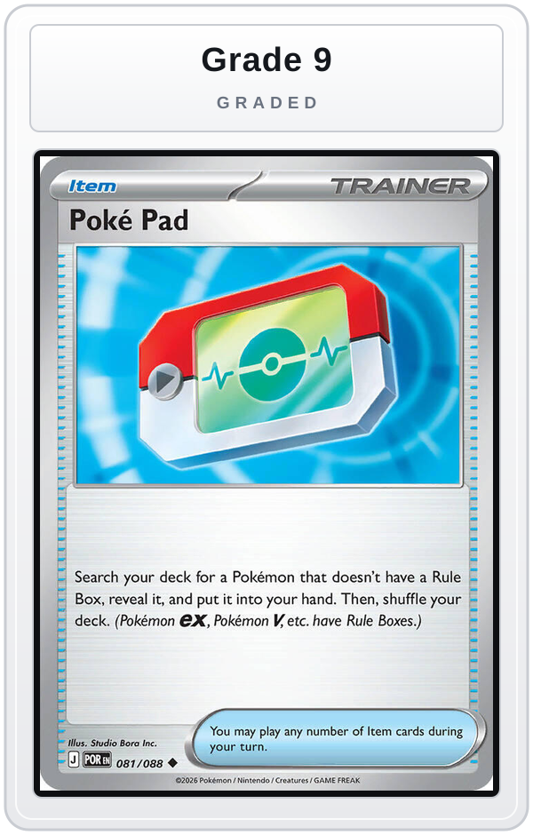 Graded - Poke Pad - 081/088 — Grade 9 graded overlay