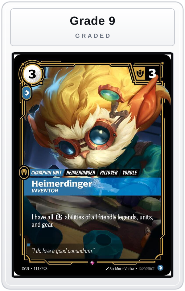 Graded - Heimerdinger, Inventor — Grade 9 graded overlay