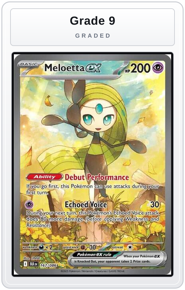 Graded - Meloetta ex - 167/086 — Grade 9 graded overlay