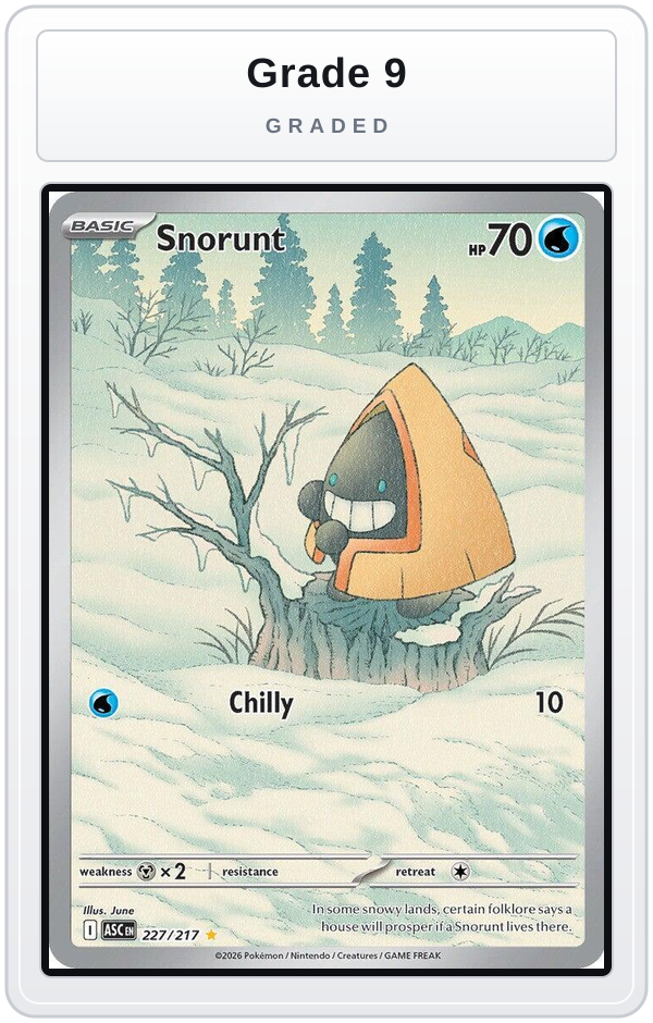 Graded - Snorunt - 227/217 — Grade 9 graded overlay