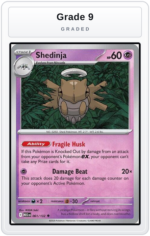 Graded - Shedinja - 061/132 — Grade 9 graded overlay
