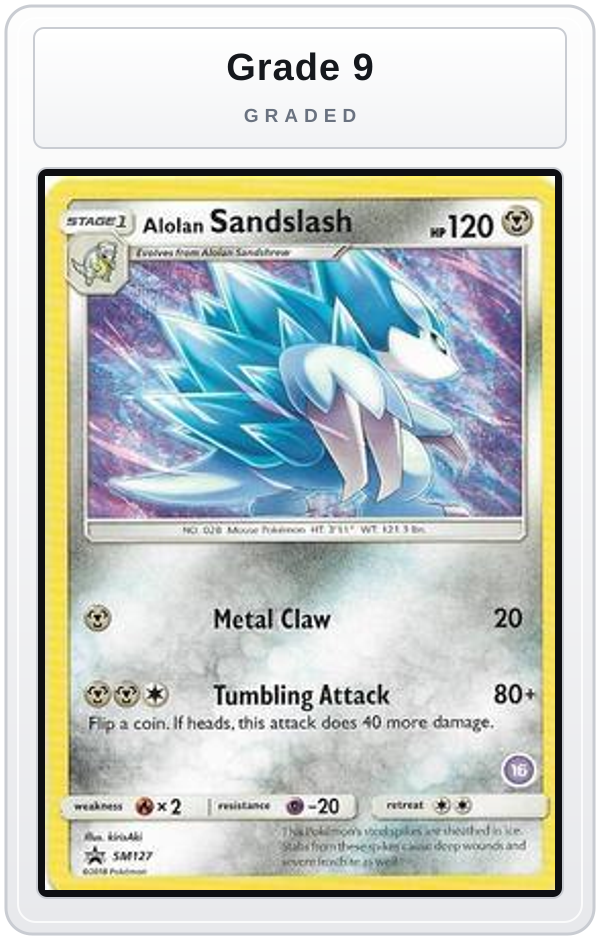 Graded - Alolan Sandslash (16) — Grade 9 graded overlay