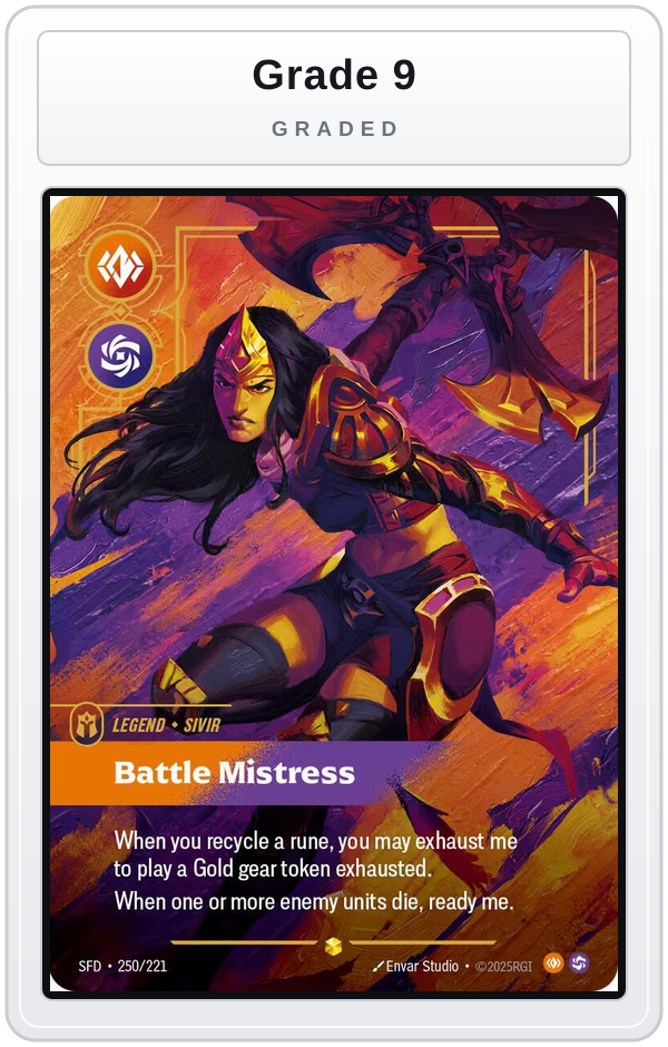 Graded - Sivir - Battle Mistress (Overnumbered) — Grade 9 graded overlay