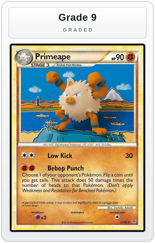 Graded - Primeape — Grade 9 graded overlay