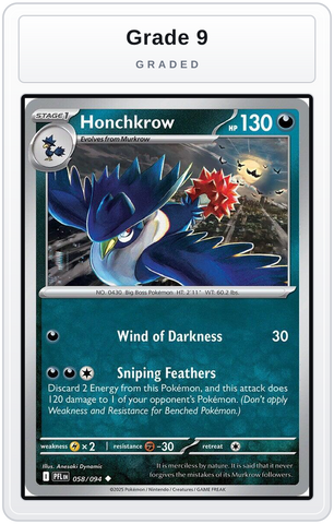Graded - Honchkrow — Grade 9 graded overlay