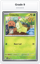 Graded - Chikorita (Cosmos Holo) — Grade 9 graded overlay